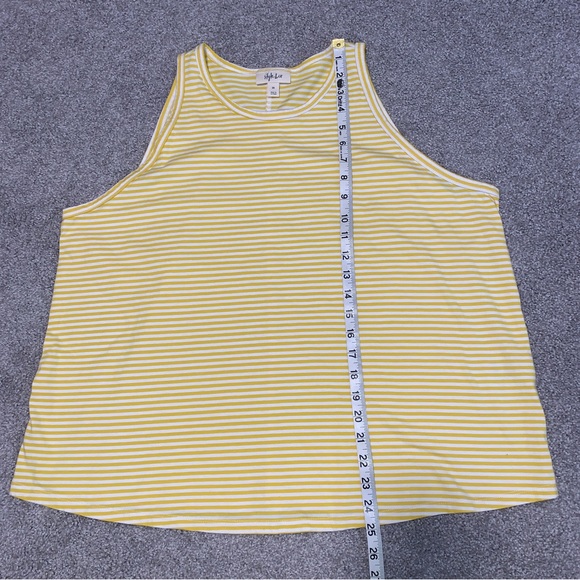 Style & Co Tank Top Yellow White Striped 2X - Picture 8 of 9